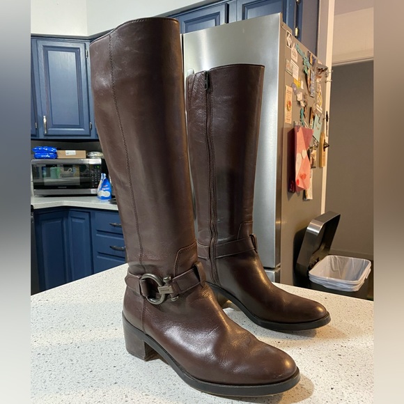 EUC COACH A00699 CAROLINA WIDE CALF LEATHER BOOTS - Picture 1 of 9